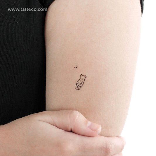 Tatuaje temporal de Winnie the Pooh y la luna (juego de 3)