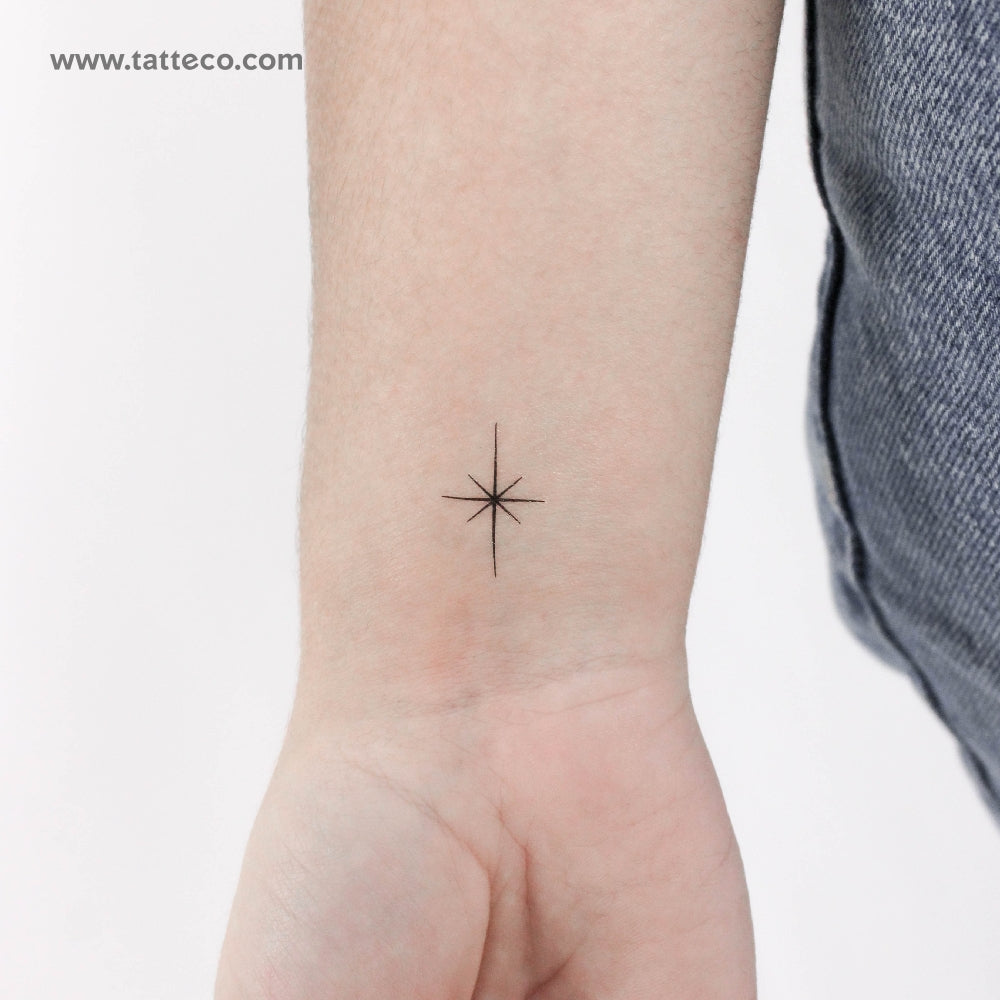 Small North Star Temporary Tattoo - Set of 3
