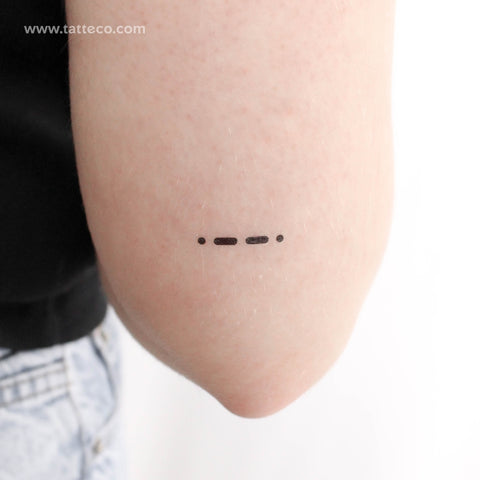 Morse Code P Temporary Tattoo - Set of 3