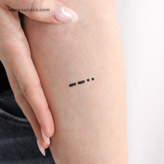 Morse Code Z Temporary Tattoo - Set of 3