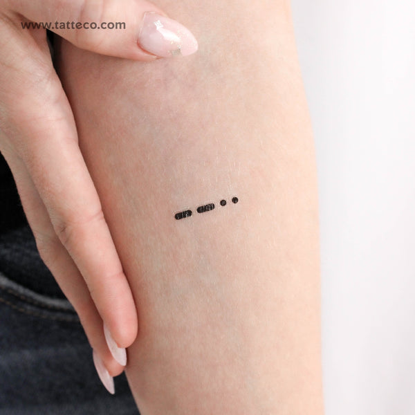Morse Code Z Temporary Tattoo - Set of 3