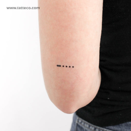 Morse Code 6 Temporary Tattoo - Set of 3