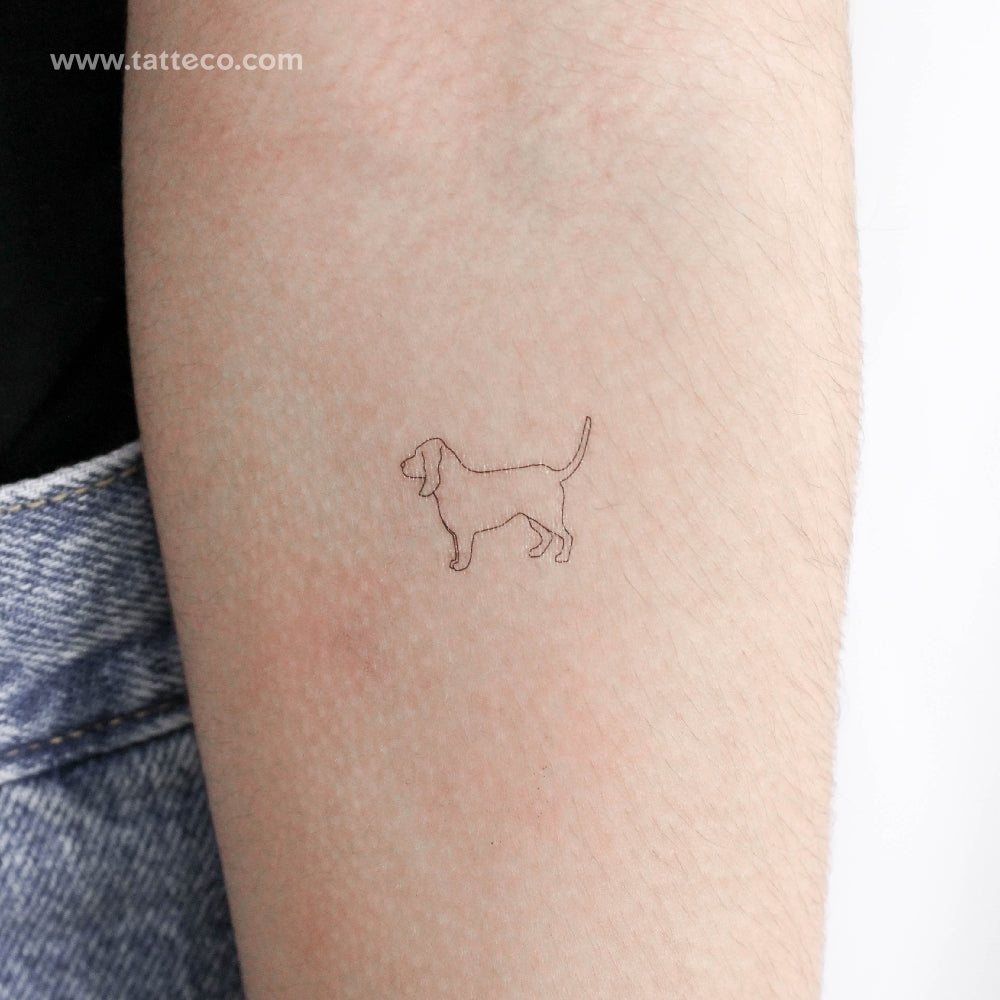 Basset Hound Temporary Tattoo - Set of 3