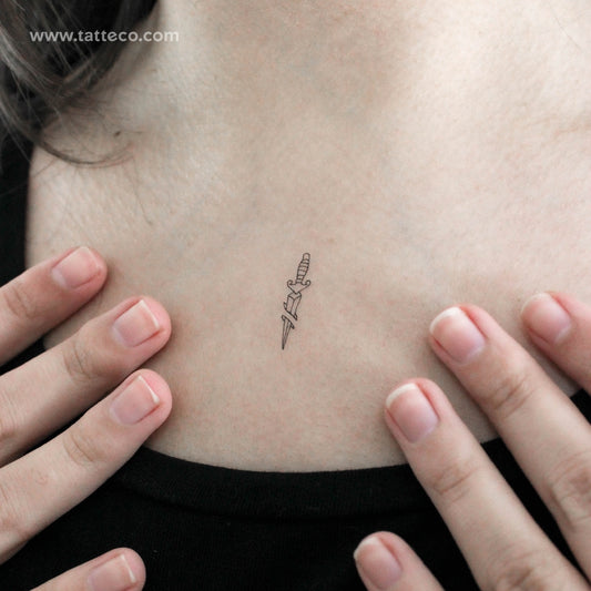 Stabbed Dagger Temporary Tattoo - Set of 3