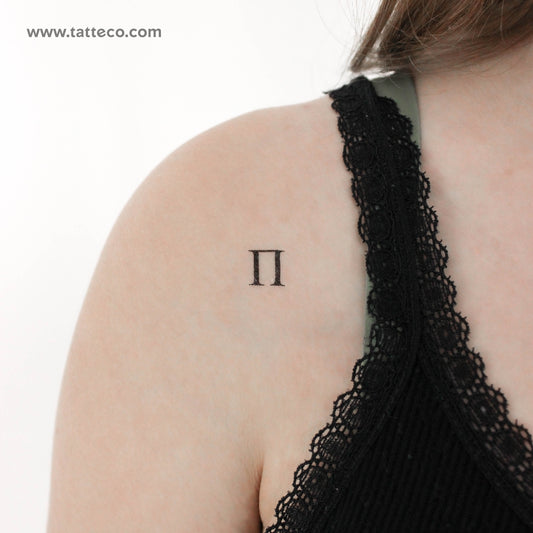 Tatuaje temporal de Pi mayúscula - Juego de 3