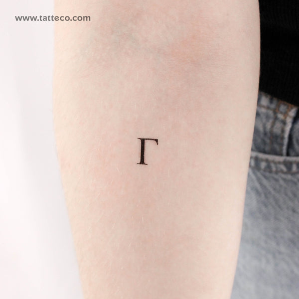 Uppercase Gamma Temporary Tattoo - Set of 3