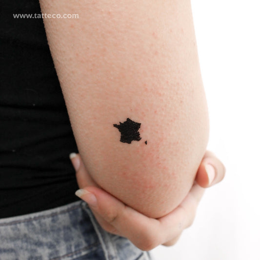 France Map Temporary Tattoo - Set of 3