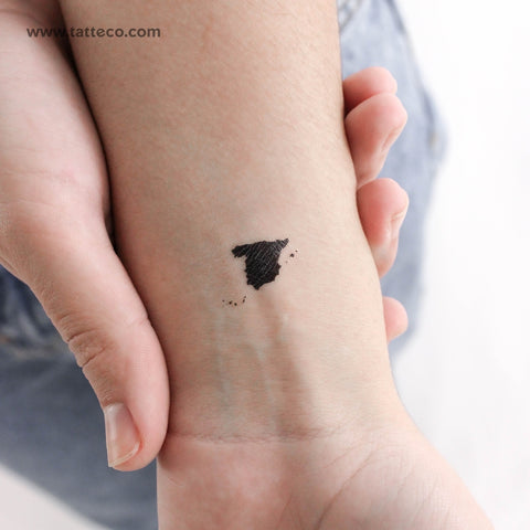 Spain Map Temporary Tattoo - Set of 3