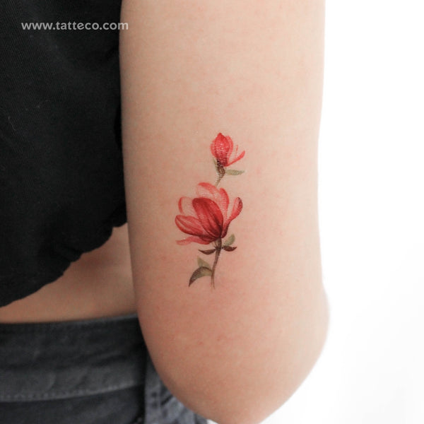 Magnolia Temporary Tattoo - Set of 3