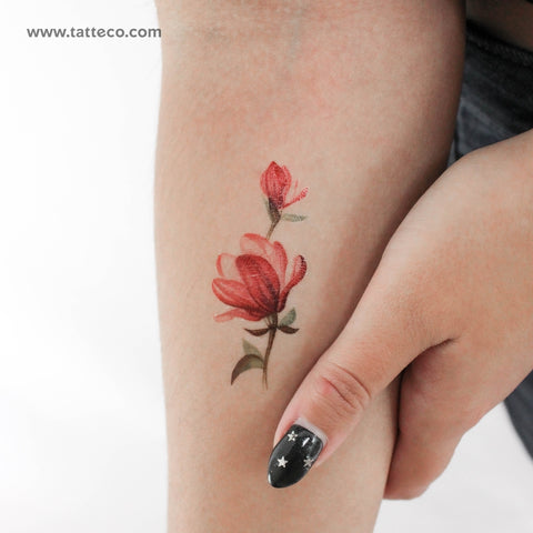 Magnolia Temporary Tattoo - Set of 3