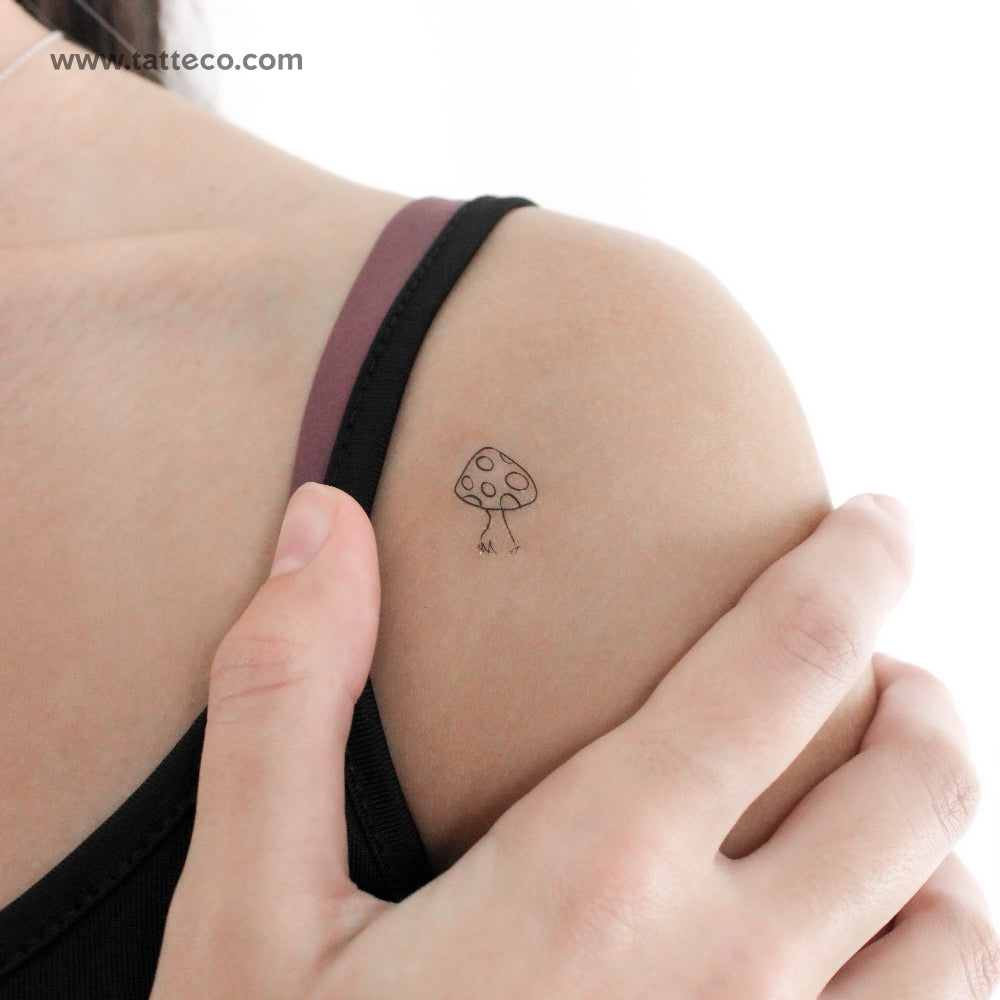 Little Mushroom Temporary Tattoo - Set of 3