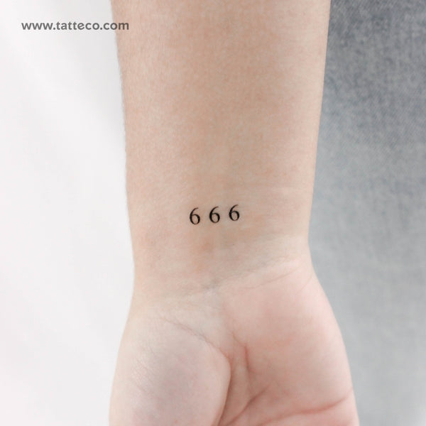Small 666 Angel Number Temporary Tattoo - Set of 3