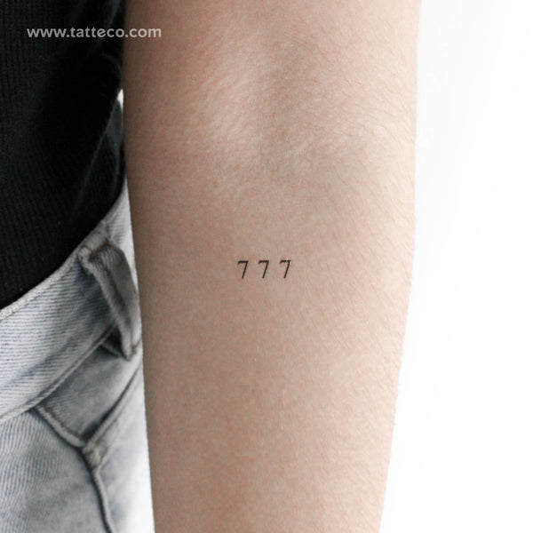 Little 777 Angel Number Temporary Tattoo - Set of 3