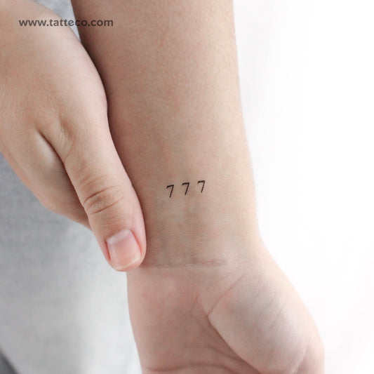 Little 777 Angel Number Temporary Tattoo - Set of 3