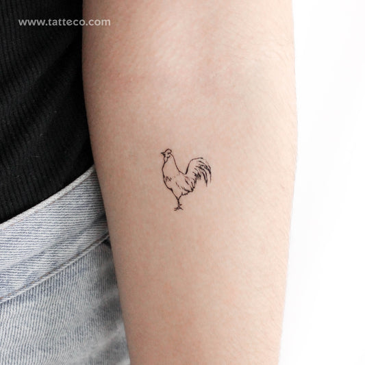 Tatuaje temporal de gallo - Juego de 3