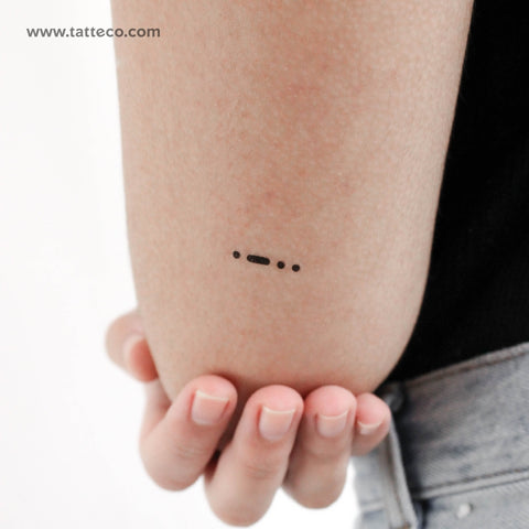 Morse Code L Temporary Tattoo - Set of 3