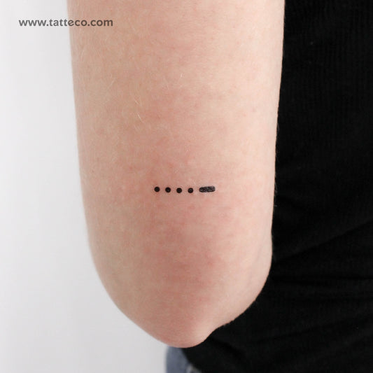 Morse Code 4 Temporary Tattoo - Set of 3