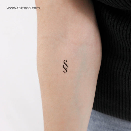 Section Sign Temporary Tattoo - Set of 3