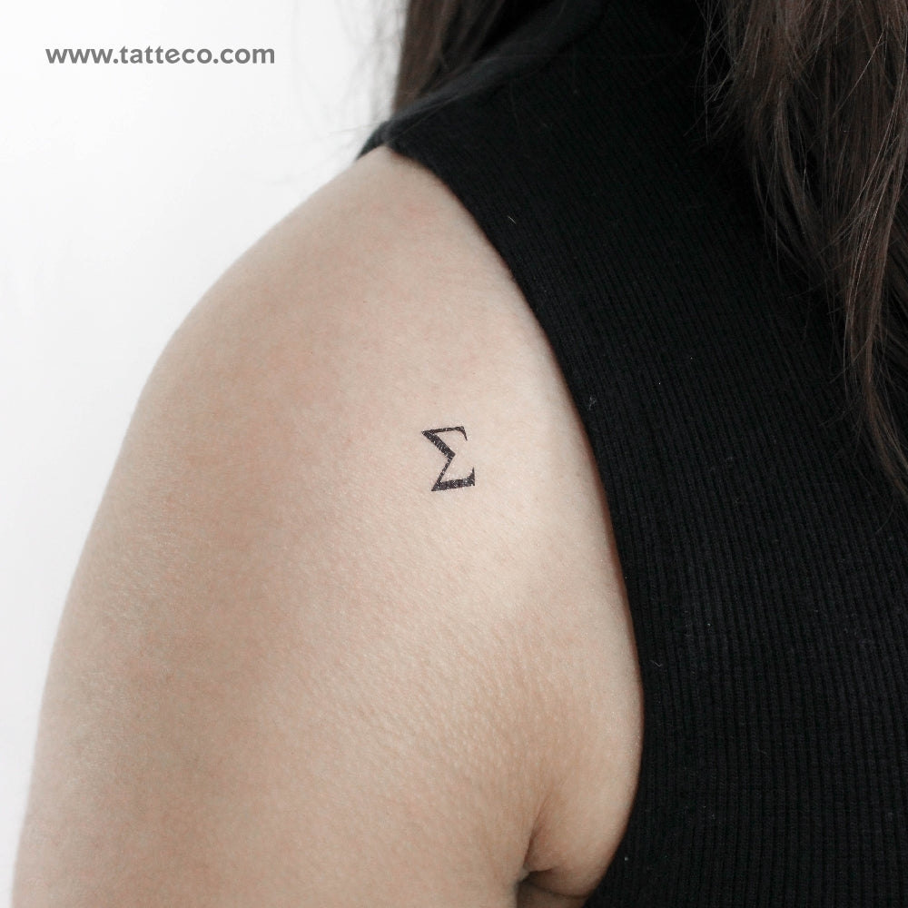 Tatuaje temporal de Sigma mayúscula - Juego de 3