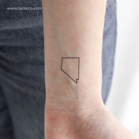 Nevada Map Outline Temporary Tattoo - Set of 3