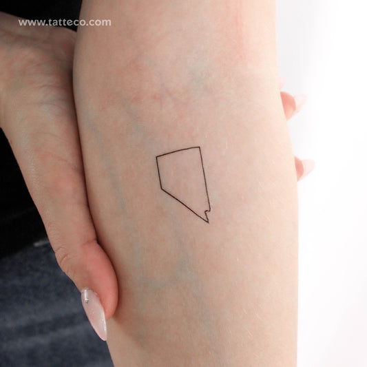 Nevada Map Outline Temporary Tattoo - Set of 3