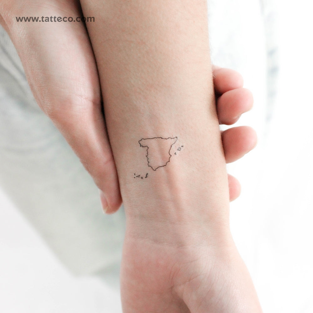 Tatuaje temporal del mapa de España (juego de 3)