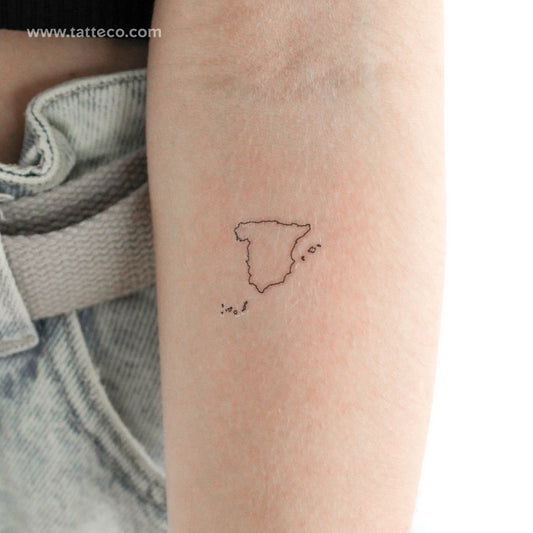 Tatuaje temporal del mapa de España (juego de 3)