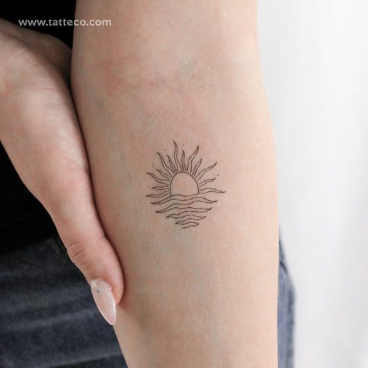 Tatuaje temporal de sol naciente - Juego de 3