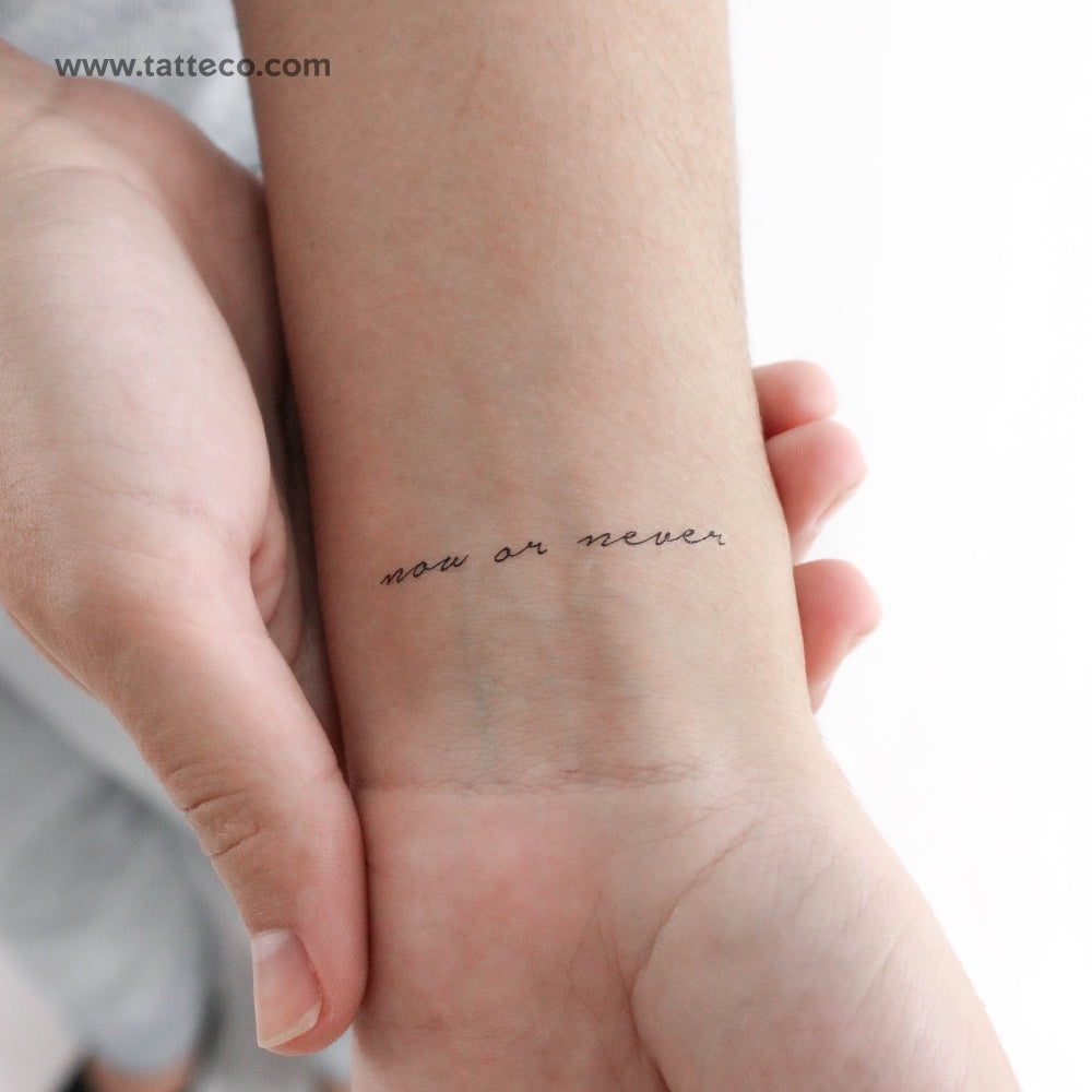 Now Or Never Temporary Tattoo - Set of 3