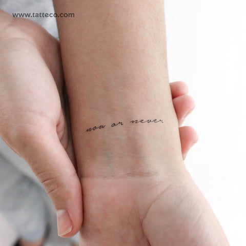 Now Or Never Temporary Tattoo - Set of 3
