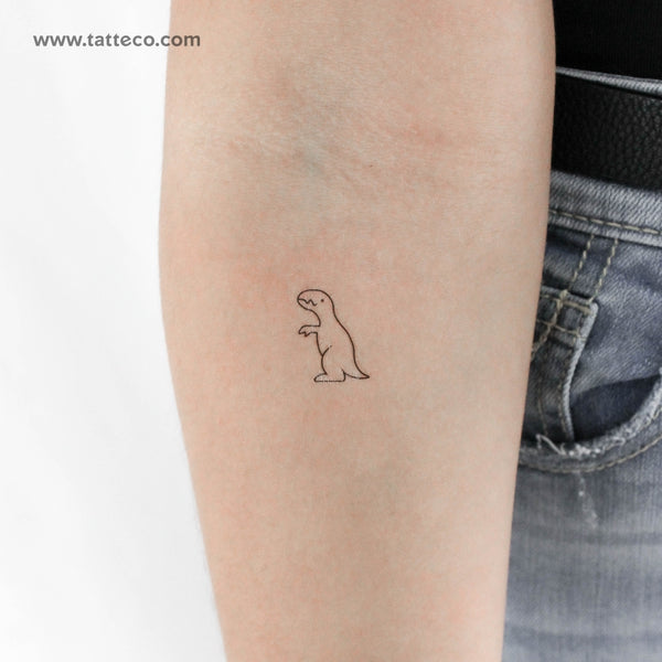 Minimalist T-Rex Temporary Tattoo - Set of 3