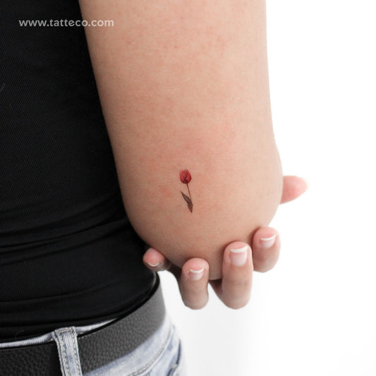 Tatuaje temporal de tulipán pequeño (juego de 3)