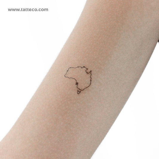 Tatuaje temporal de línea fina del mapa de Australia (juego de 3)