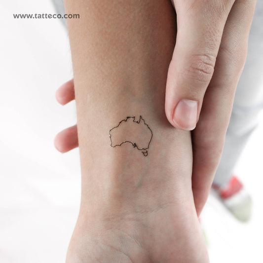 Tatuaje temporal de línea fina del mapa de Australia (juego de 3)