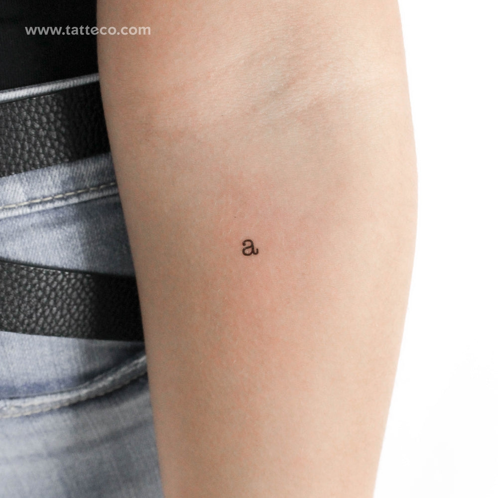 A Lowercase Typewriter Letter Temporary Tattoo - Set of 3