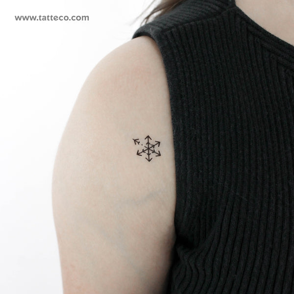 Flying Snowflake Temporary Tattoo - Set of 3