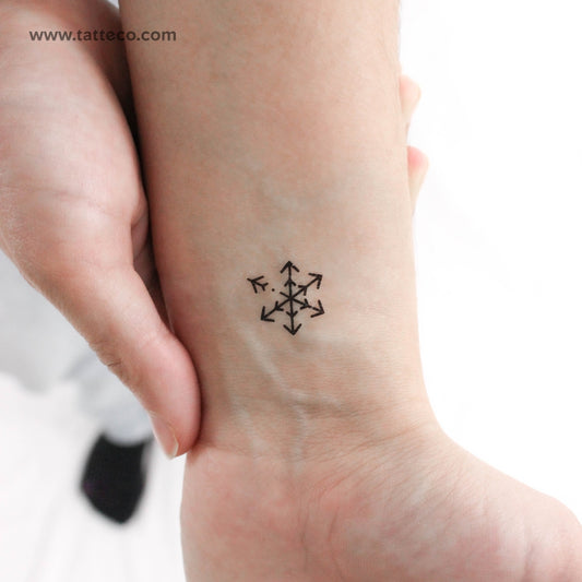 Tatuaje temporal de copo de nieve volador (juego de 3)