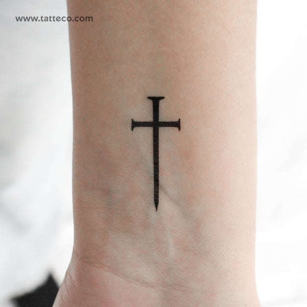Small Cross Sword Temporary Tattoo - Set of 3