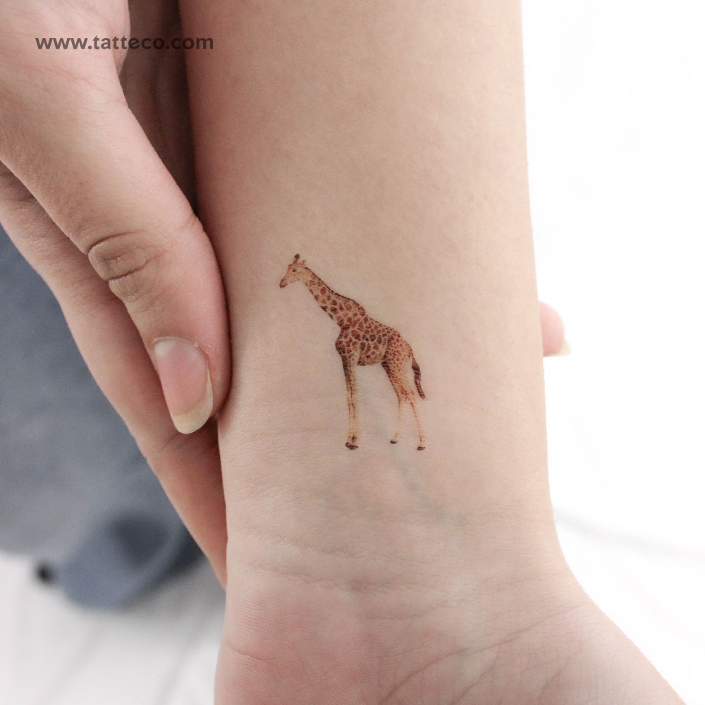 Tatuaje temporal de jirafa a color (juego de 3)