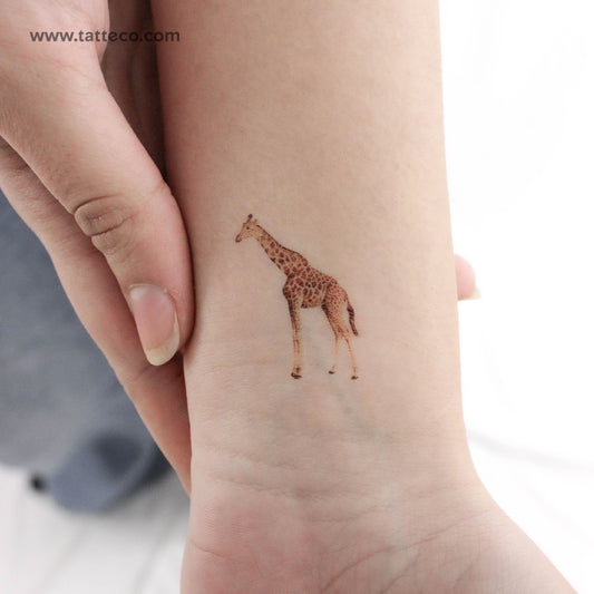 Tatuaje temporal de jirafa a color (juego de 3)