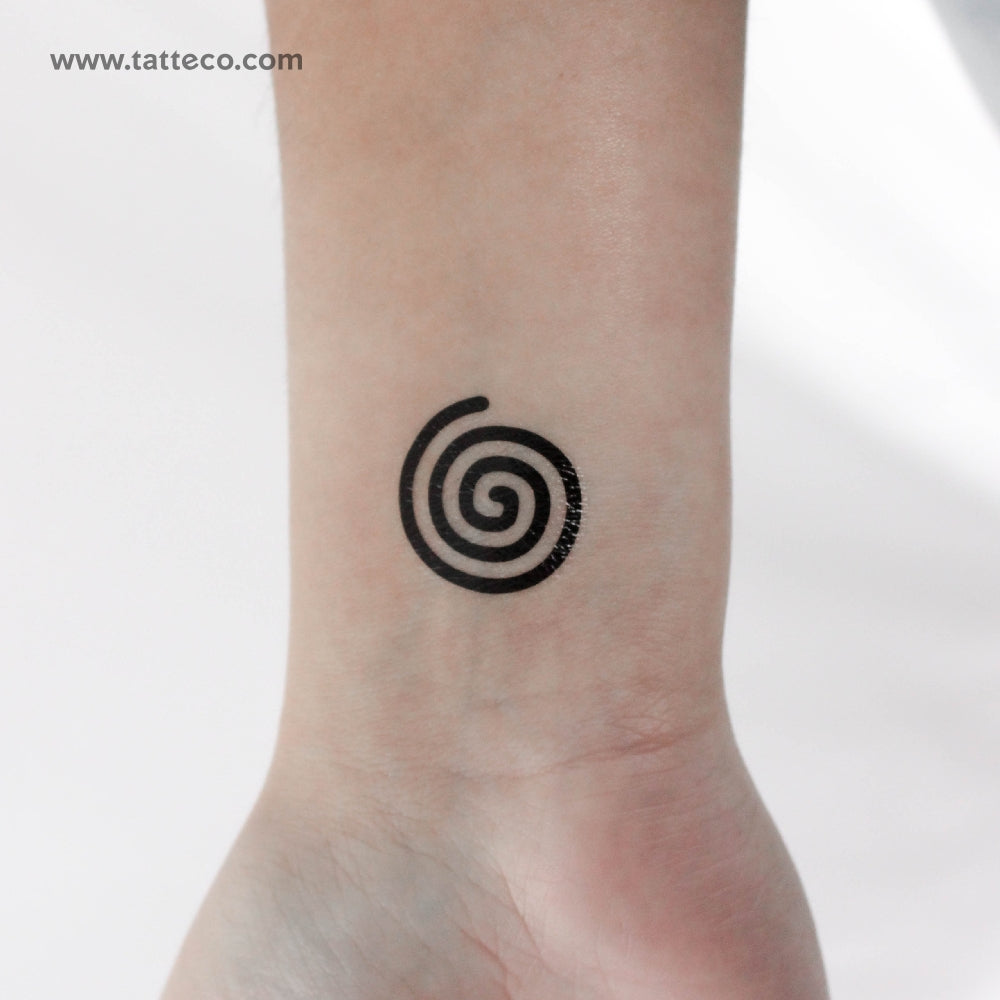 Tatuaje temporal pequeño de espiral simple (juego de 3)