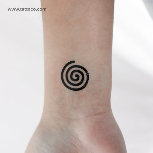 Tatuaje temporal pequeño de espiral simple (juego de 3)