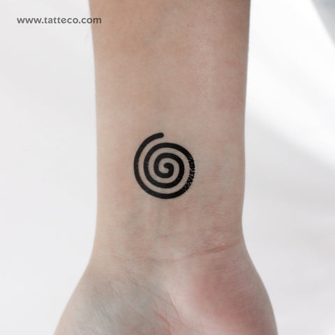 Small Single Spiral Temporary Tattoo - Set of 3