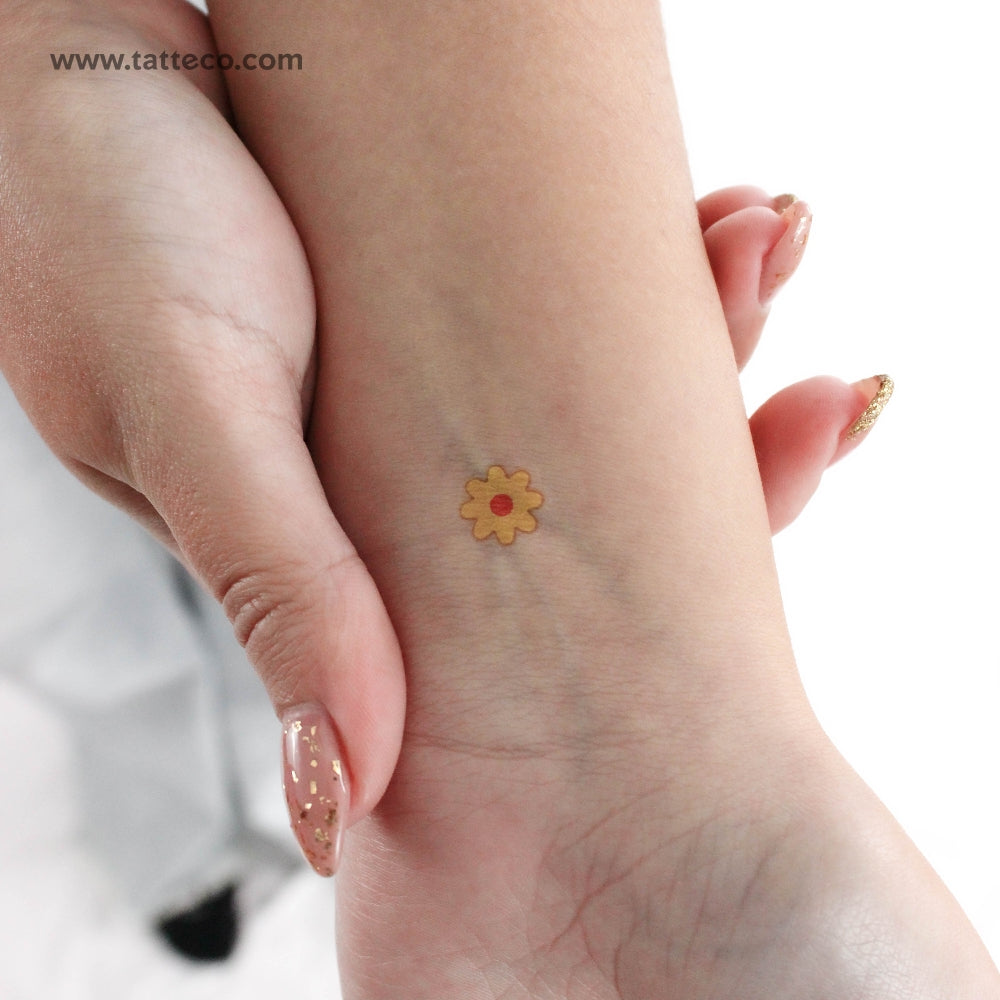 Yellow Flower Temporary Tattoo - Set of 3
