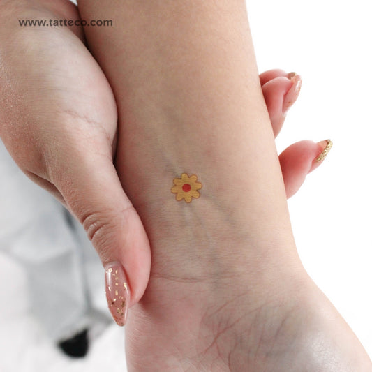 Yellow Flower Temporary Tattoo - Set of 3