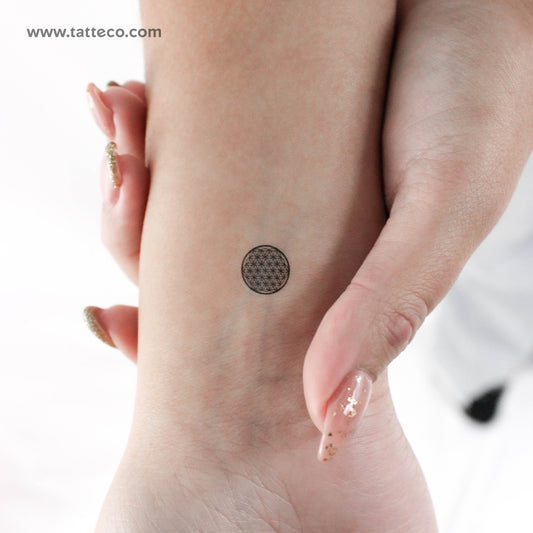 Tiny Flower Of Life Temporary Tattoo - Set of 3