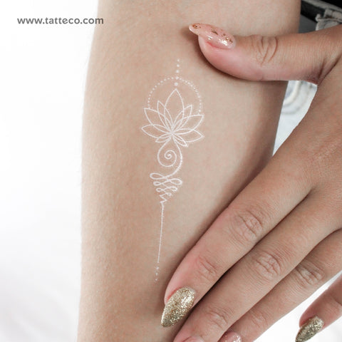White Lotus Unalome Temporary Tattoo - Set of 3