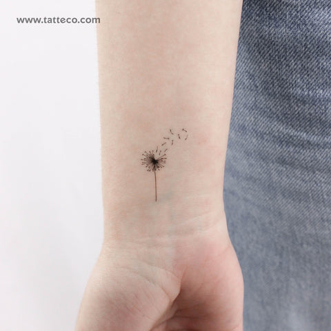 Small Blown Dandelion Temporary Tattoo - Set of 3