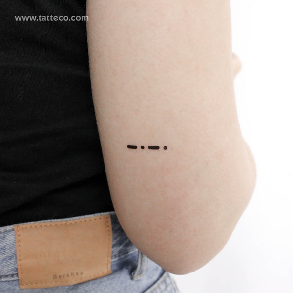 Morse Code C Temporary Tattoo - Set of 3