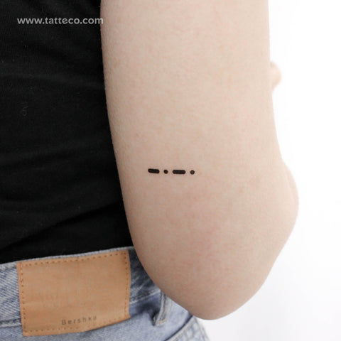Morse Code C Temporary Tattoo - Set of 3